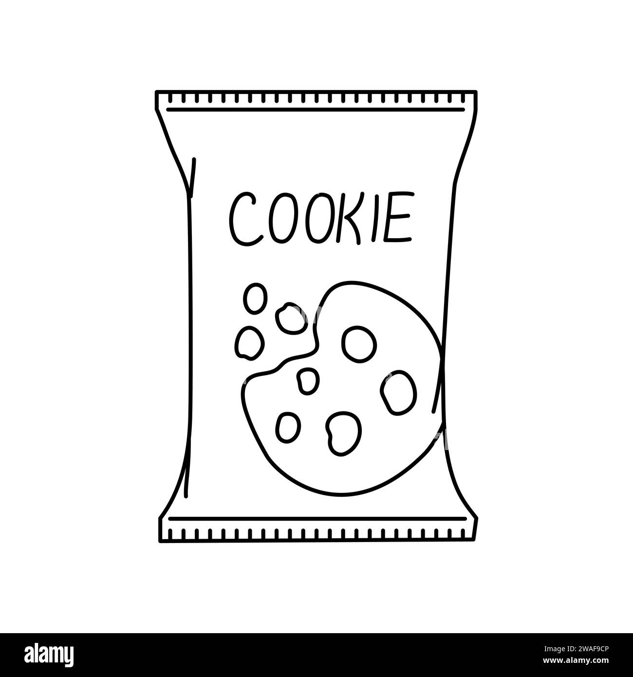 Elément de couleur de biscuit dessiné à la main. Cartoon Ultra Processed Food (upf). Illustration vectorielle isolée. Illustration de Vecteur