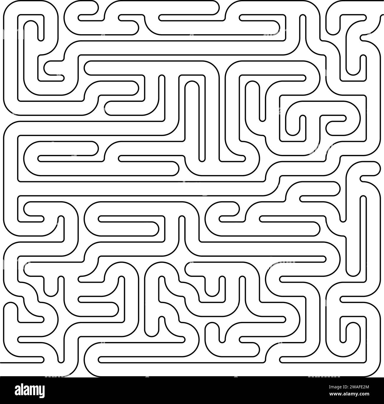 Vecteur labyrinthe isolé sur fond blanc. Labyrinthe de jeu de logique d'éducation pour les enfants. Avec la solution. Illustration de Vecteur