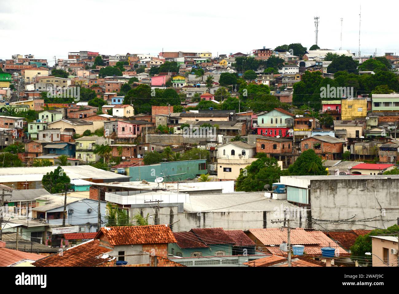 Manaus capitale de l'État d'Amazone, Brésil. Quartier populaire. Banque D'Images