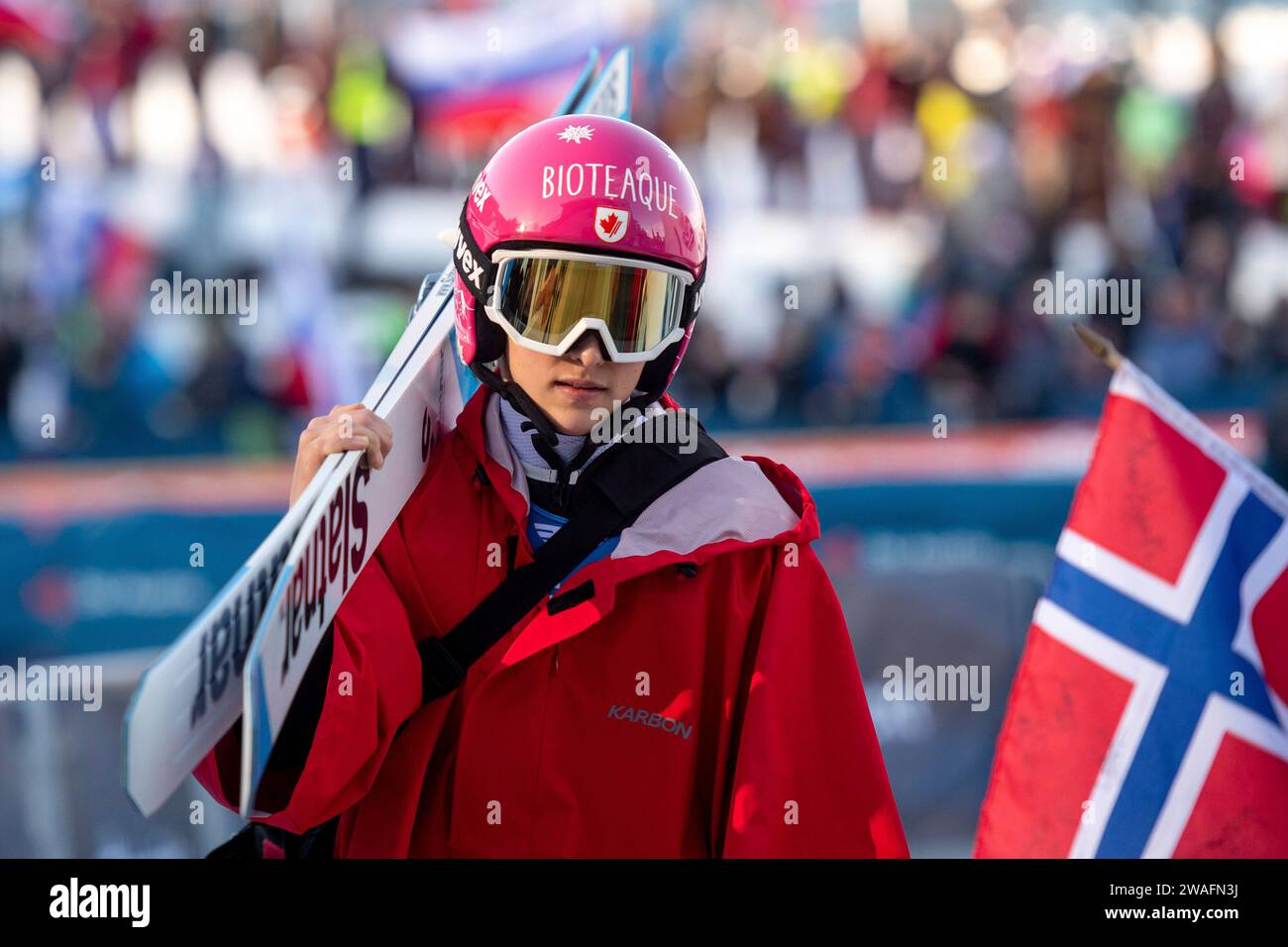 Abigail strate (Kanada), AUT, FIS Viessmsann Skisprung Weltcup Frauen, Villach, 04.01.2024 photo : Eibner-Pressefoto/Michael Memmler Banque D'Images