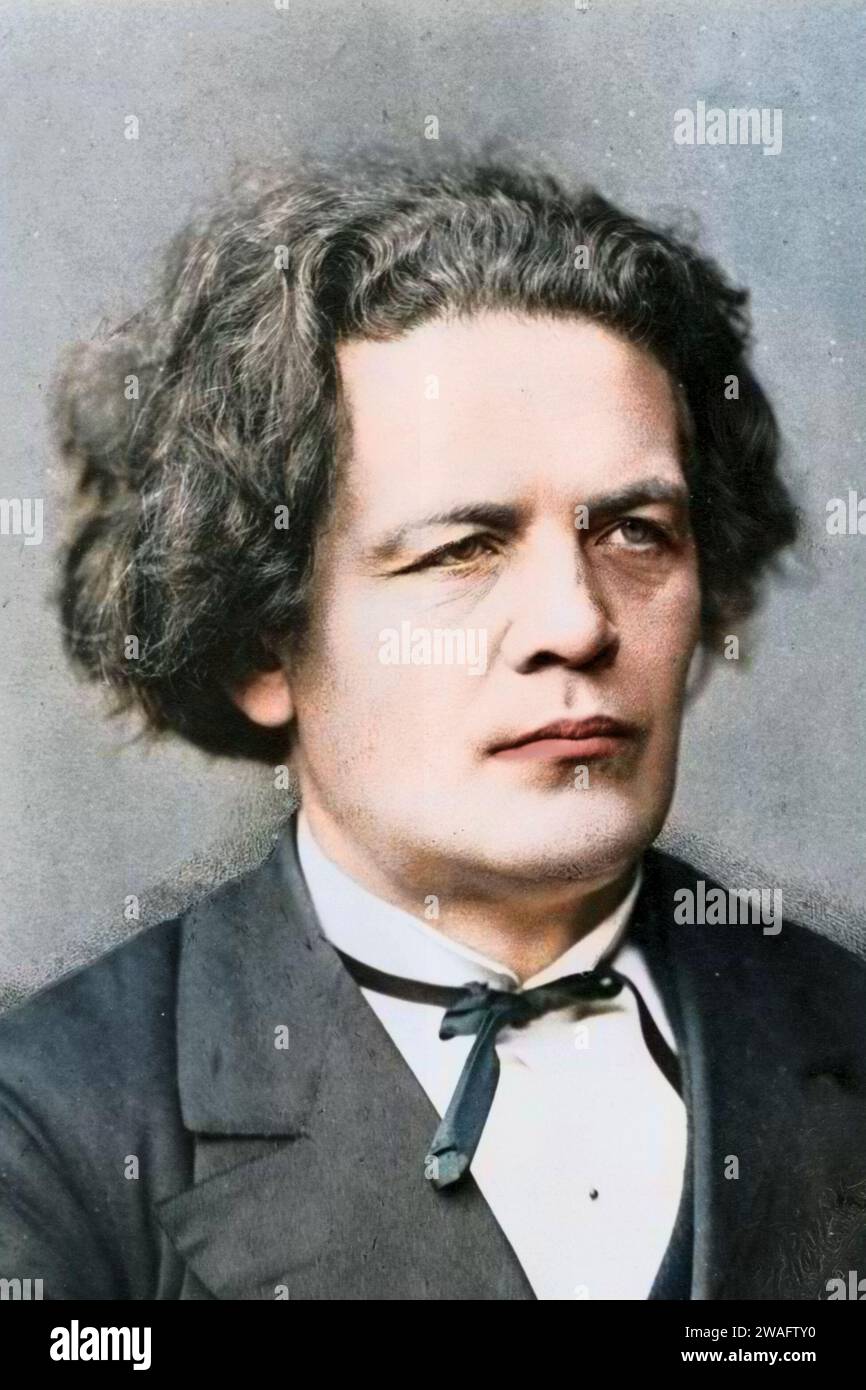 Portrait du compositeur Anton Rubinstein (1829-1894) Banque D'Images