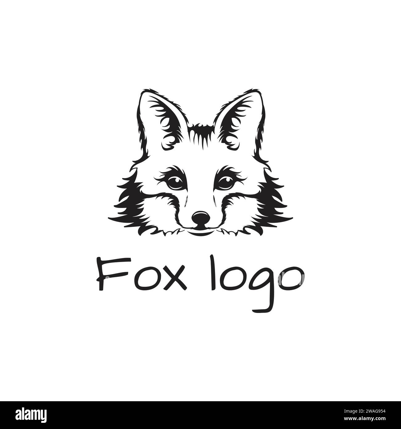 Illustration vectorielle en noir et blanc d'un renard dans un style minimaliste. Peut être utilisé pour le logo et l'impression sur n'importe quel fond Illustration de Vecteur