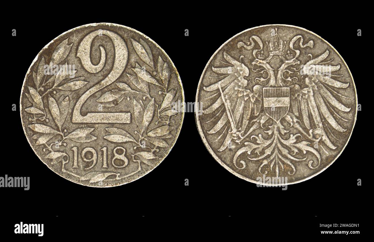 Un gros plan de la pièce hellénique Autriche-Hongrie, Karl Ier Banque D'Images