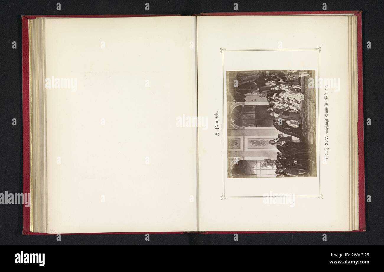 Production photographique d'une peinture, représentant la reine Elizabeth I d'Angleterre évalue ses troupes, Anonyme, d'après Ferdinand Piloty (II), c. 1875 - c. 1880 photographie support photographique Albumen print Review, inspection (de compagnie, unité, troupe). reine Banque D'Images