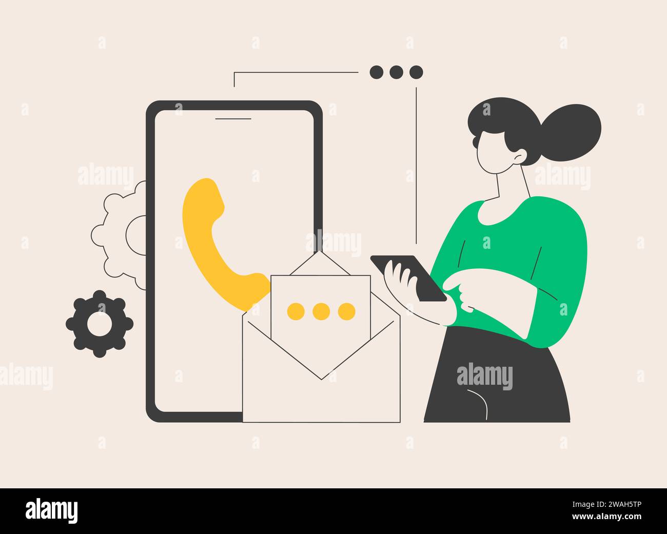 Prenez contact avec l'illustration abstraite du vecteur de concept. Illustration de Vecteur