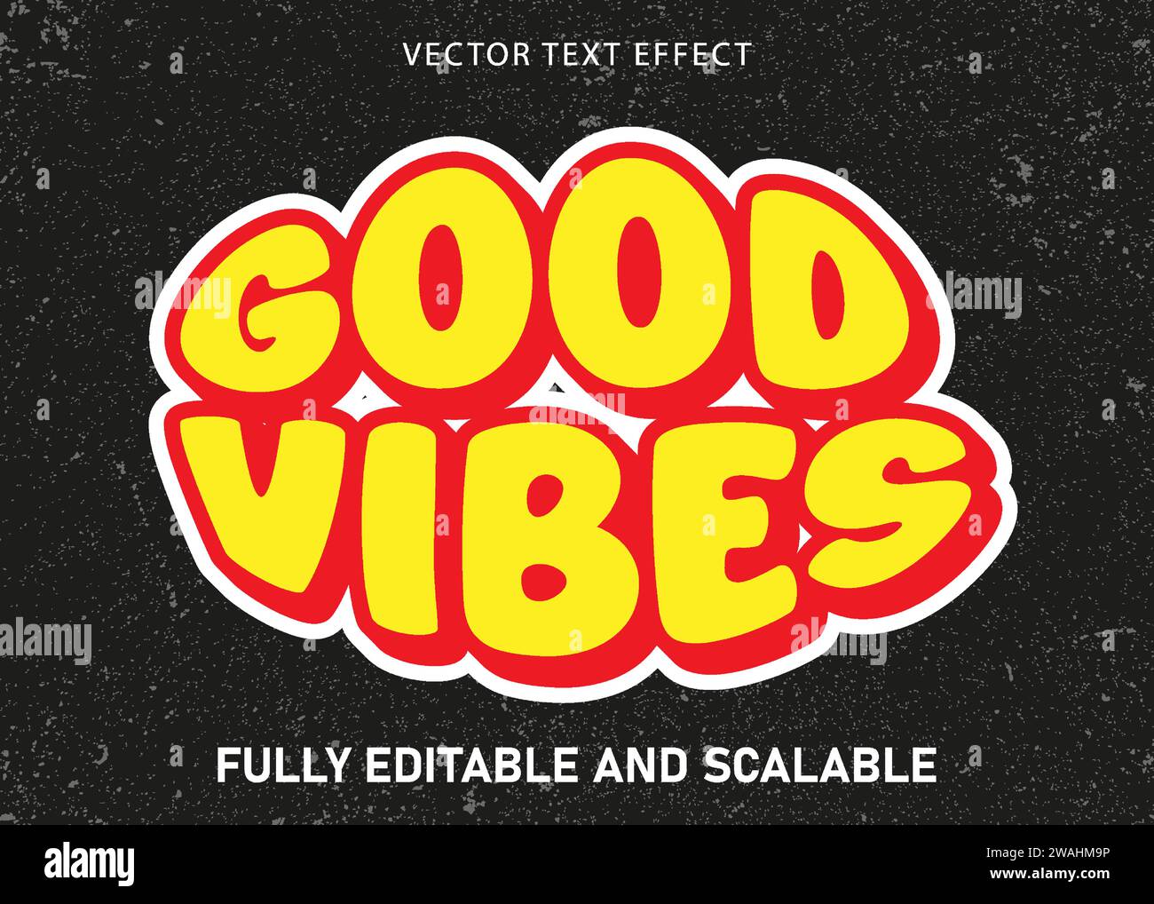 Vecteur éditable d'autocollant texte Good Vibes. Illustration de Vecteur