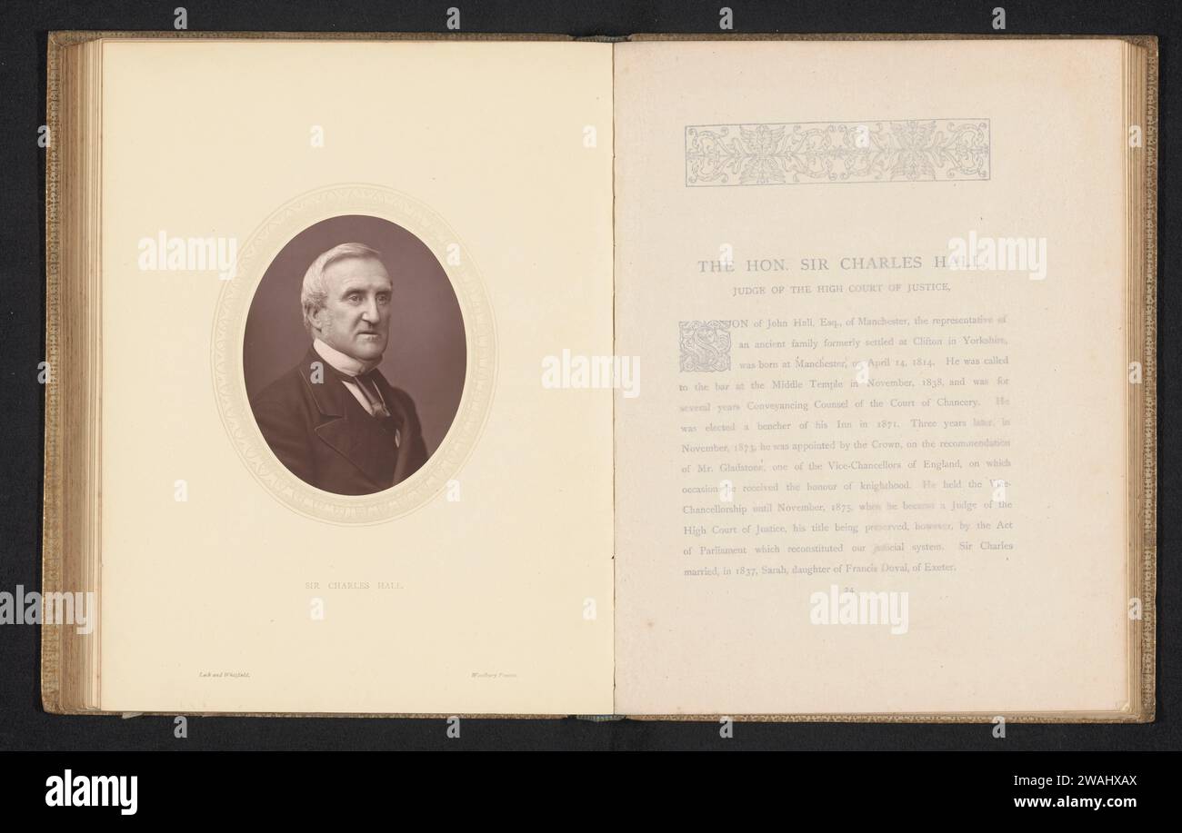 Sir Charles Hall, Lock & Whitfield, c. 1871 - dans ou avant 1876 papier d'impression photomécanique personnes historiques (portraits et scènes de la vie) (+ portrait de buste (complet)). avocat, avocat Banque D'Images