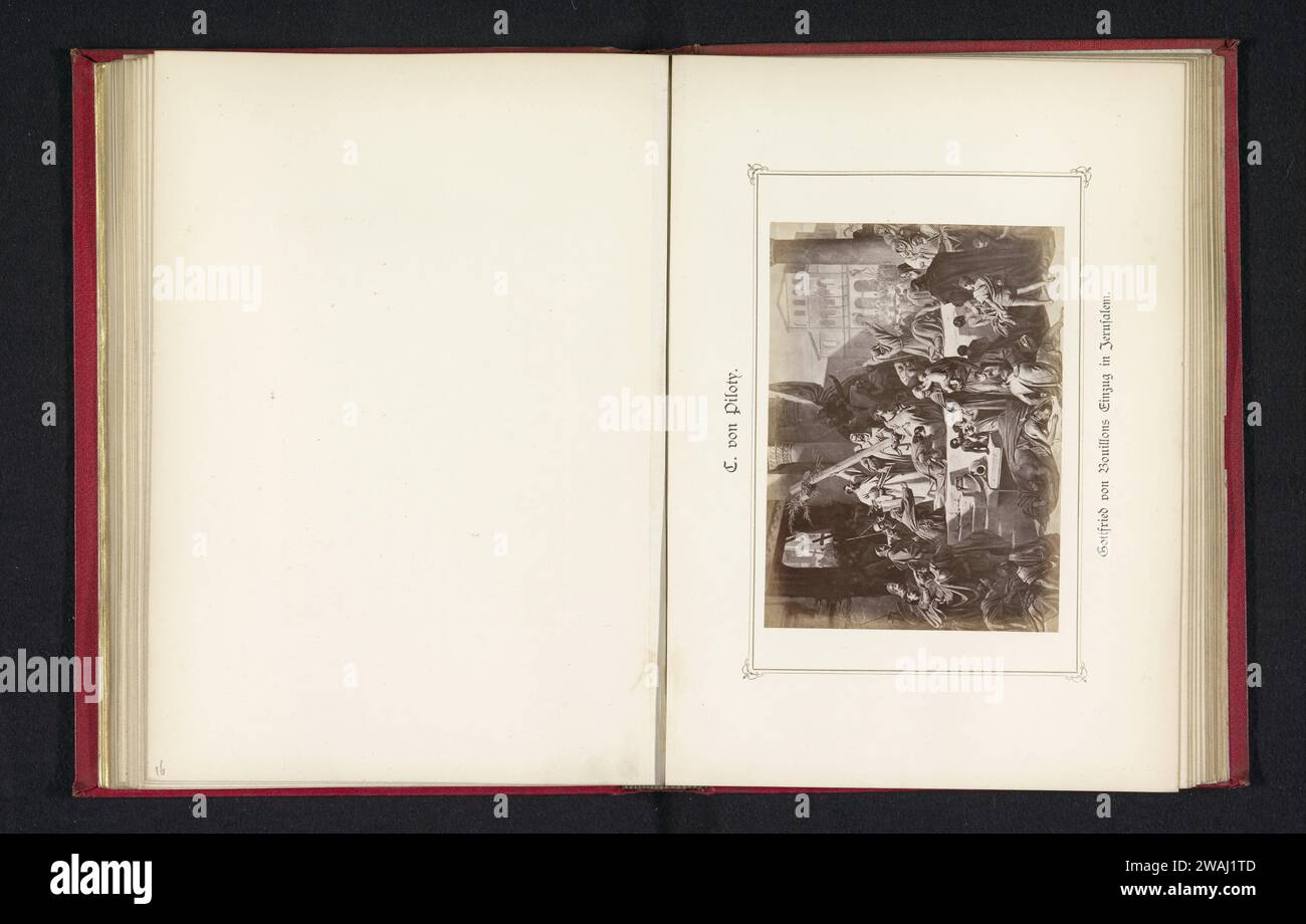 Production photographique d'une peinture, représentant l'entrée de Godfried van Bouillon à Jérusalem, Anonyme, d'après Karl Theodor Piloty, c. 1875 - c. 1880 photographie support photographique impression albumen marche dans le lieu conquis. Godfrey de Bouillon Banque D'Images