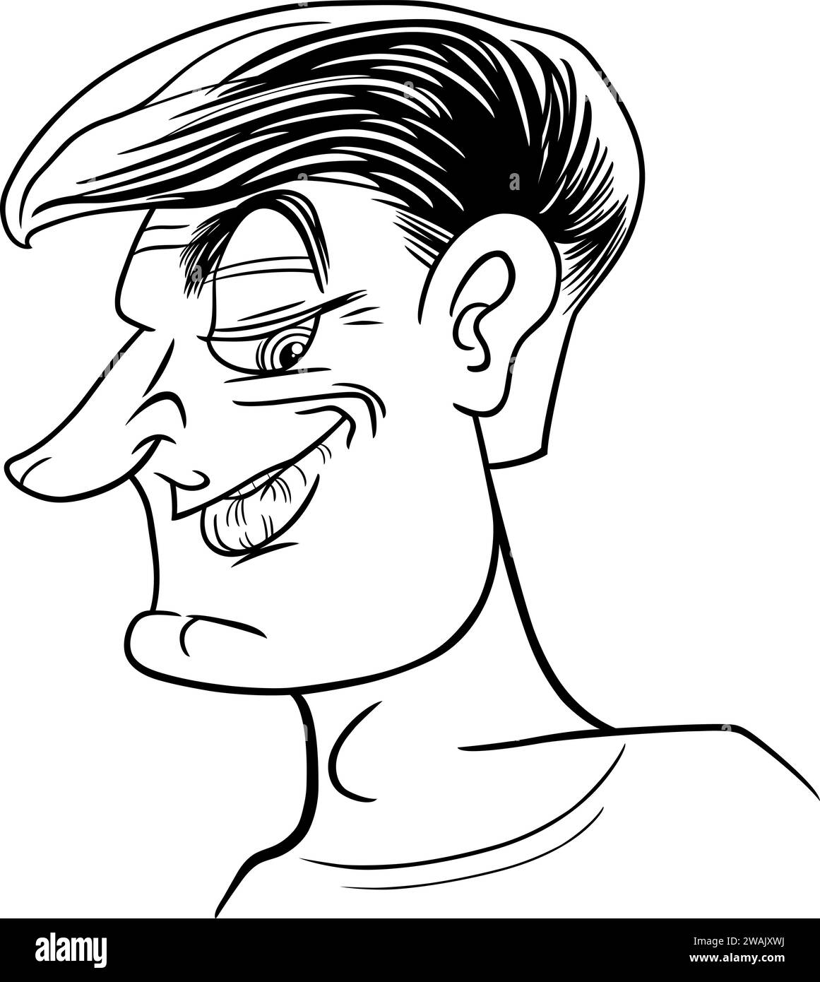 Illustration de dessin de caricature de personnage d'homme adulte Illustration de Vecteur