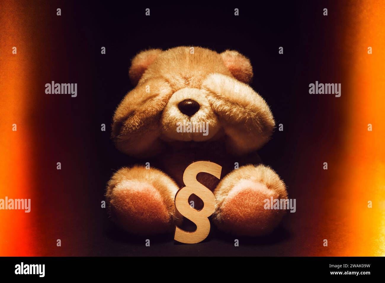 Teddybär mit Paragrafenzeichen *** ours en peluche avec signe de paragraphe Banque D'Images