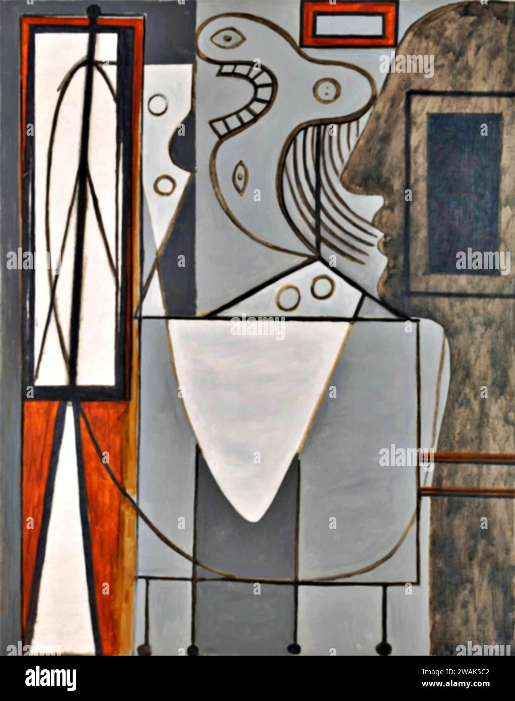 L'atelier, 1928-29 (peinture) de l'artiste Picasso, Pablo (1881-1973) Espagnol. Illustration de Vecteur