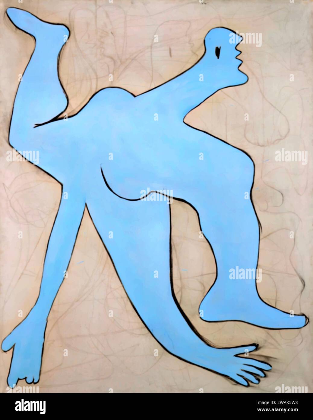 L'acrobate bleu, 1929 (peinture) de l'artiste Picasso, Pablo (1881-1973) Espagnol. Illustration de Vecteur