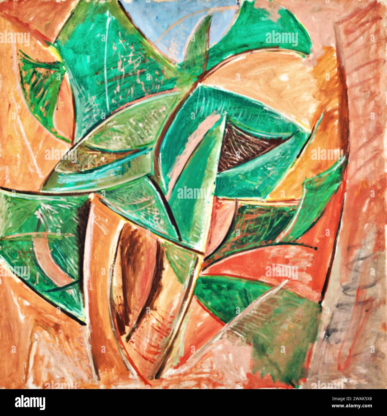 L'arbre, 1907 (peinture) de l'artiste Picasso, Pablo (1881-1973) Espagnol. Illustration de Vecteur