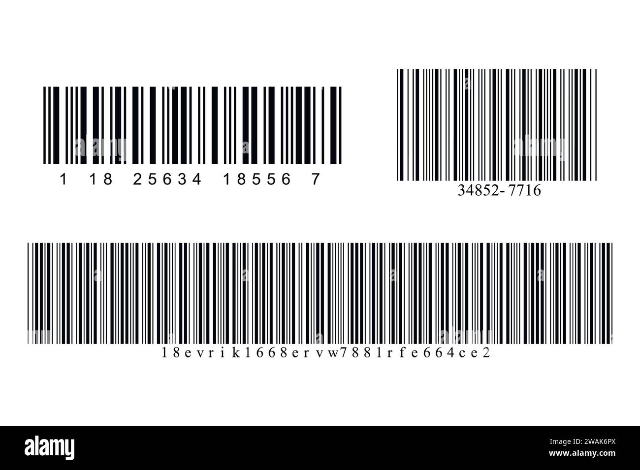 Ensemble de collection d'icônes de codes-barres isolé sur fond blanc. Code rayé noir pour l'identification numérique. Informations de code vectoriel, stocker les codes de lecture. I. Illustration de Vecteur