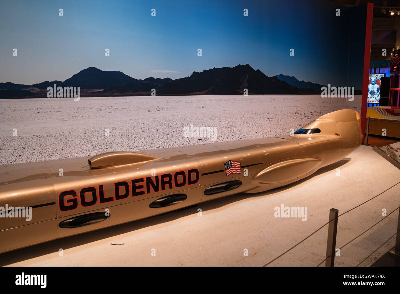 La voiture Goldenrod record de vitesse terrestre, exposée au Henry Ford Museum of American innovation, Dearborn Michigan USA Banque D'Images