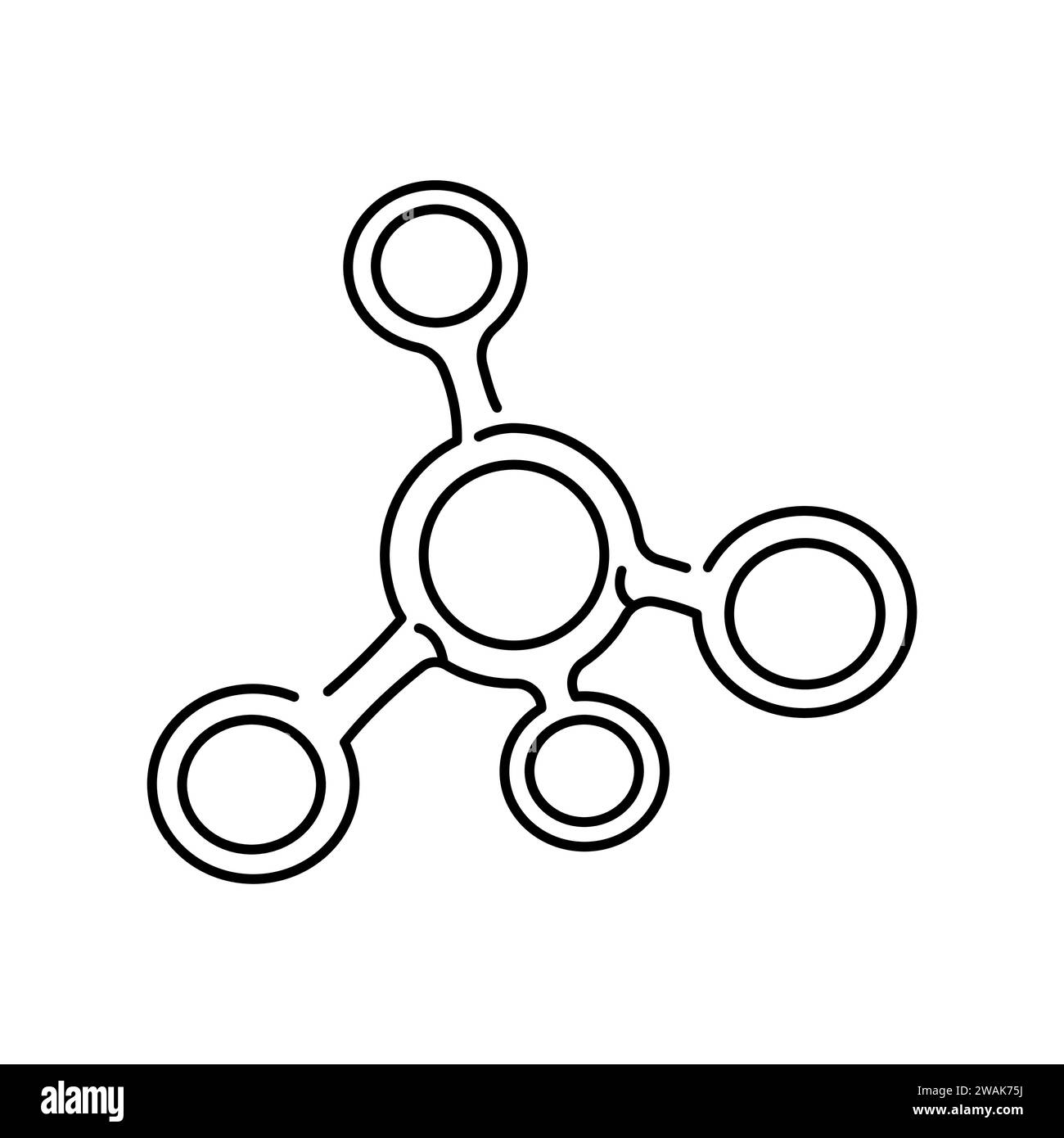 Icône de ligne de couleur de molécules. Micro-organismes microbes, bactéries. Elément isolé par vecteur. Contour modifiable. Illustration de Vecteur