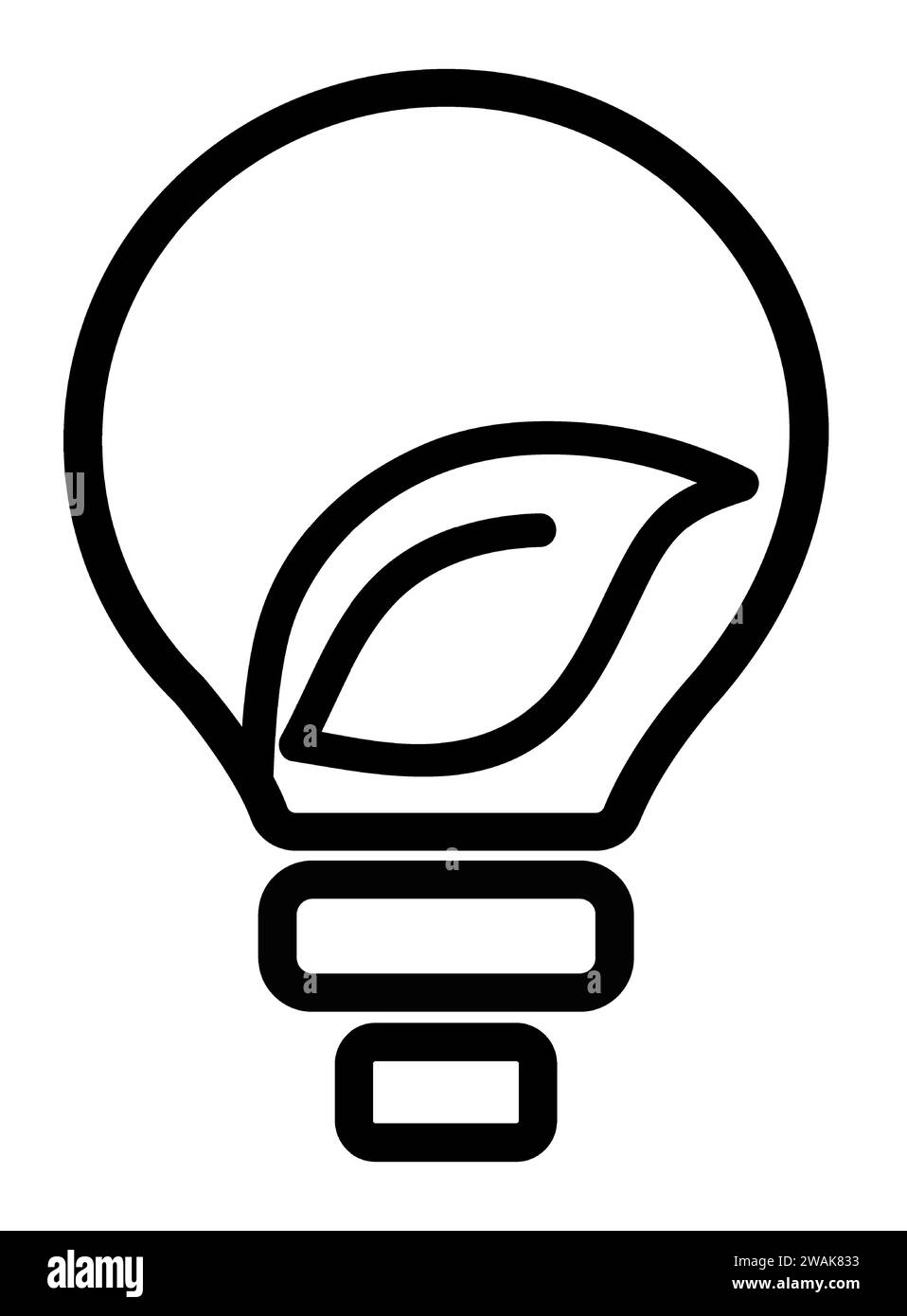 Icône de l'énergie écologique durable. Ampoule électrique écologique brillante avec feuille à l'intérieur. Passez à la silhouette de tube de lampe verte. Contour modifiable. Vecteur de ligne Illustration de Vecteur