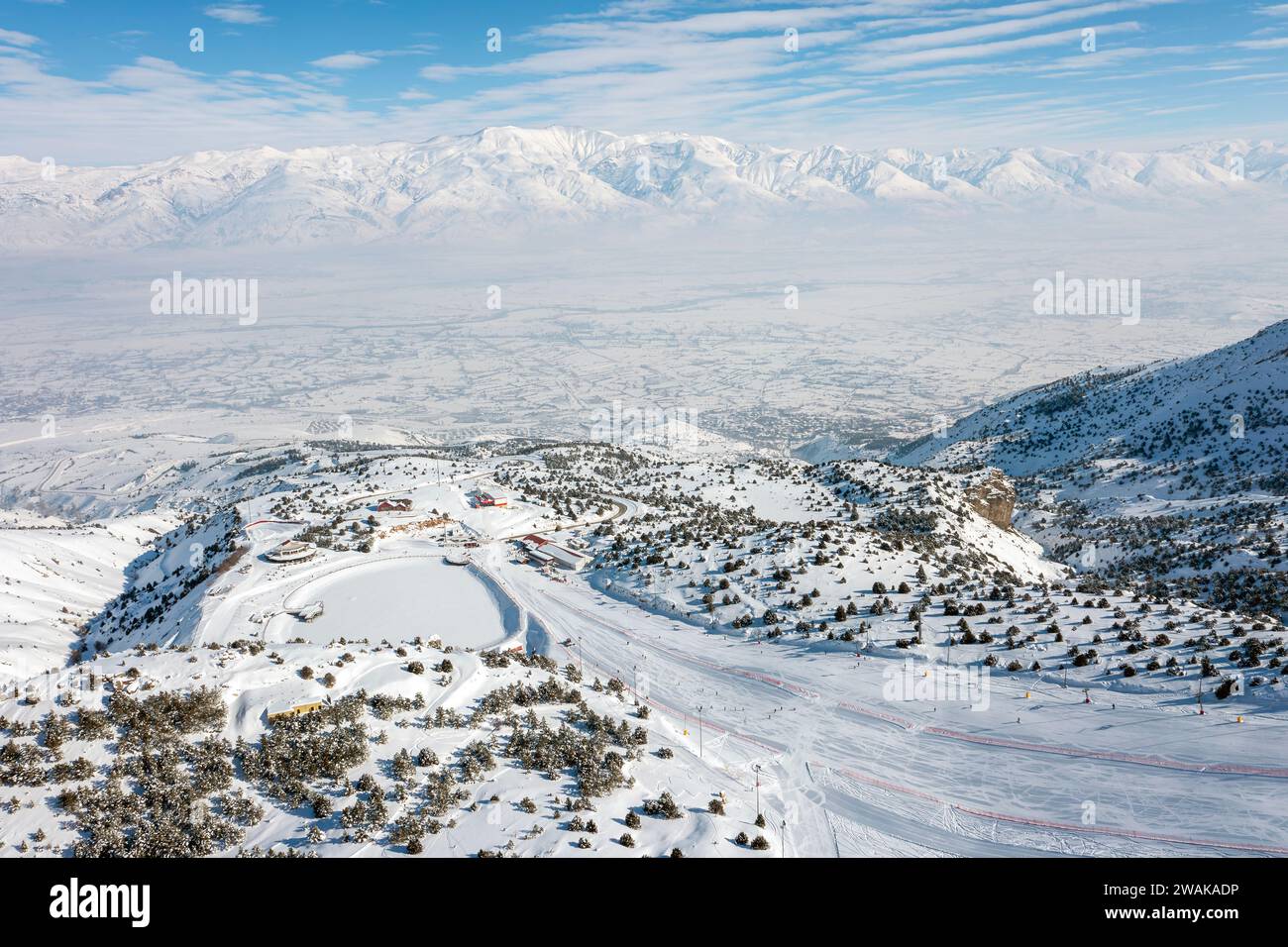 Ergan ski Resort View, Erzincan, Turquie Banque D'Images