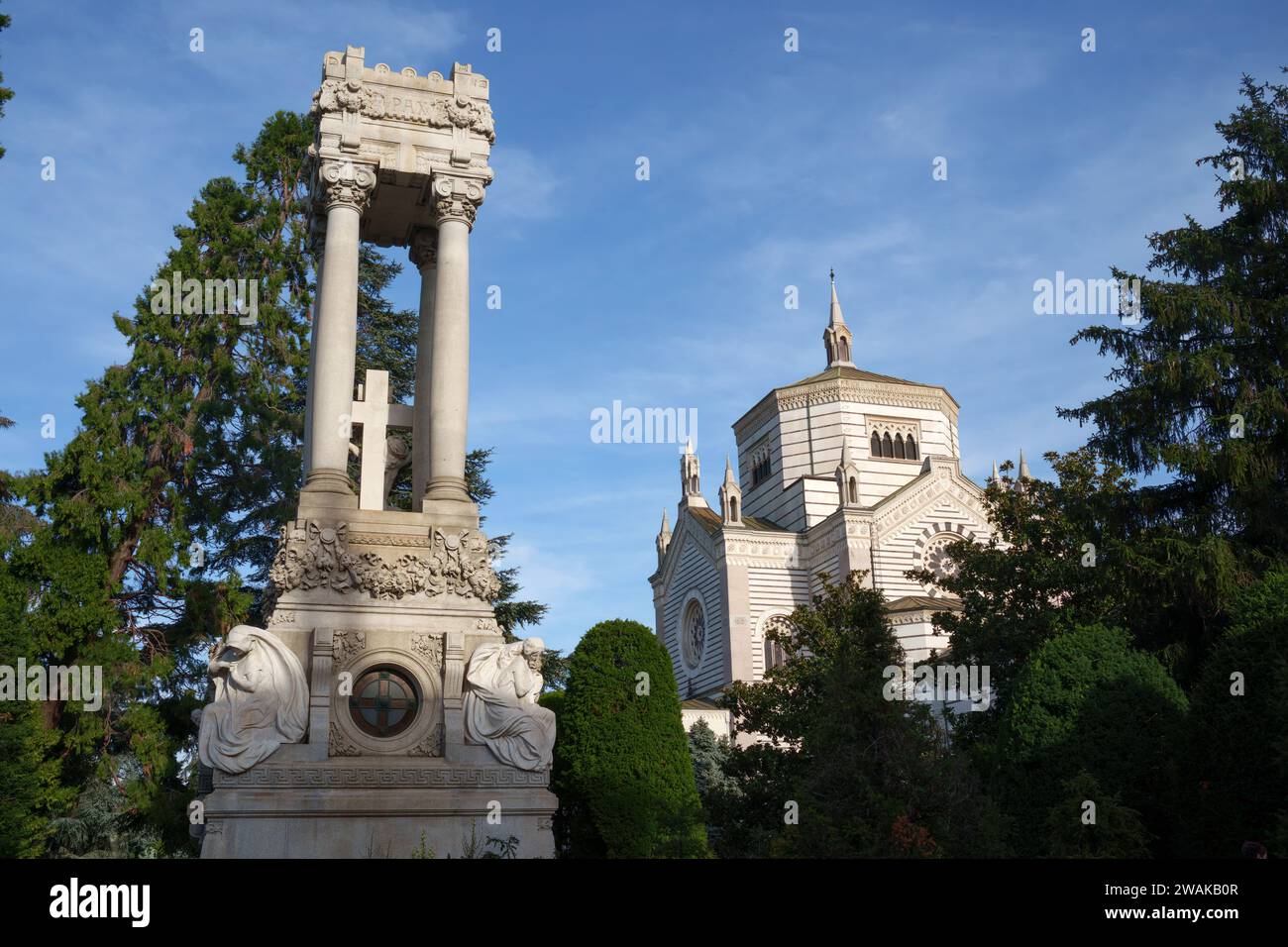 Cimitero Monumentale, cimetière historique de Milan, Lombardie, Italie Banque D'Images