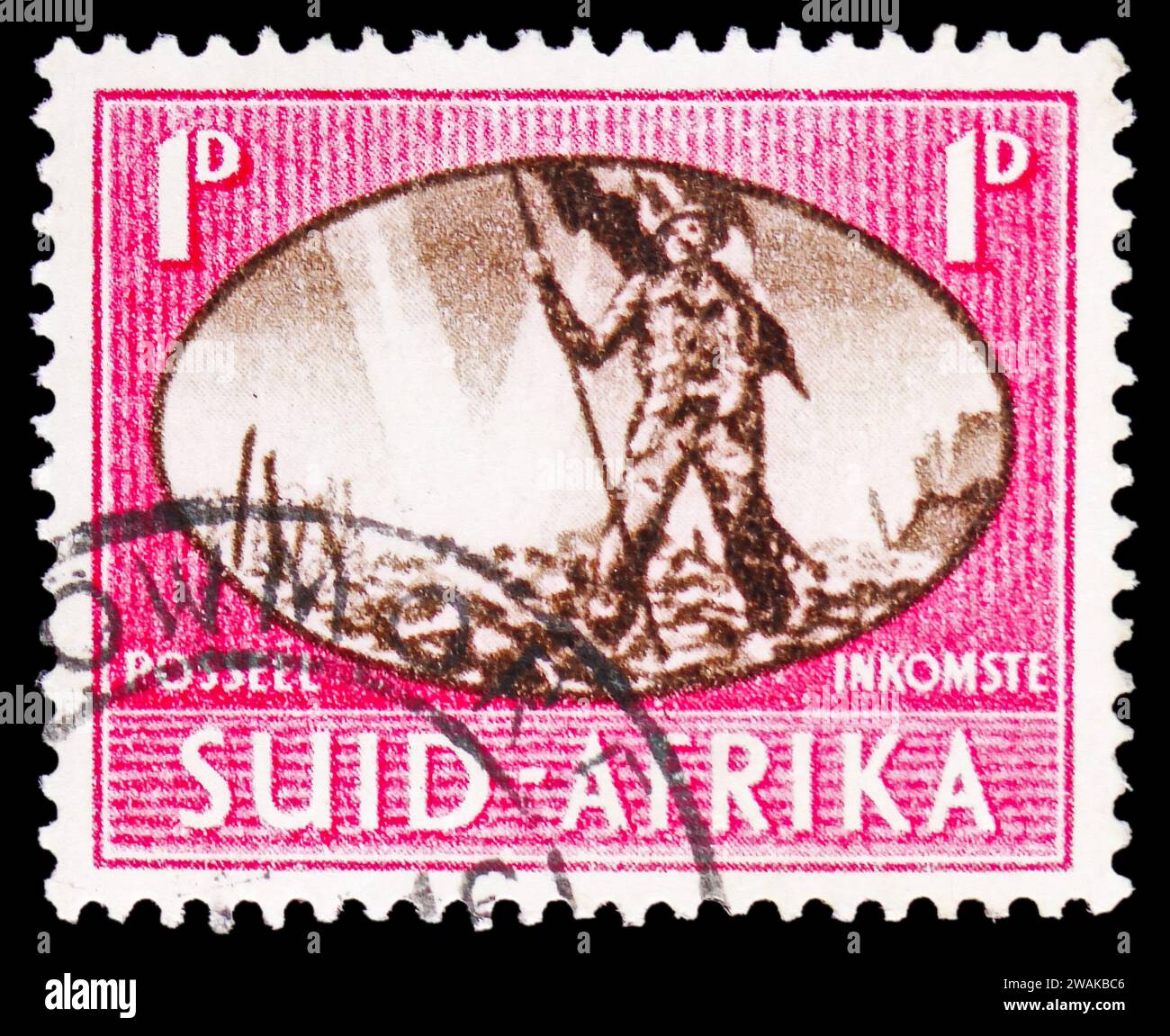 MOSCOU, RUSSIE - 17 DÉCEMBRE 2023 : le timbre-poste imprimé en Afrique du Sud montre la série "victoire", la paix et la victoire, vers 1945 Banque D'Images