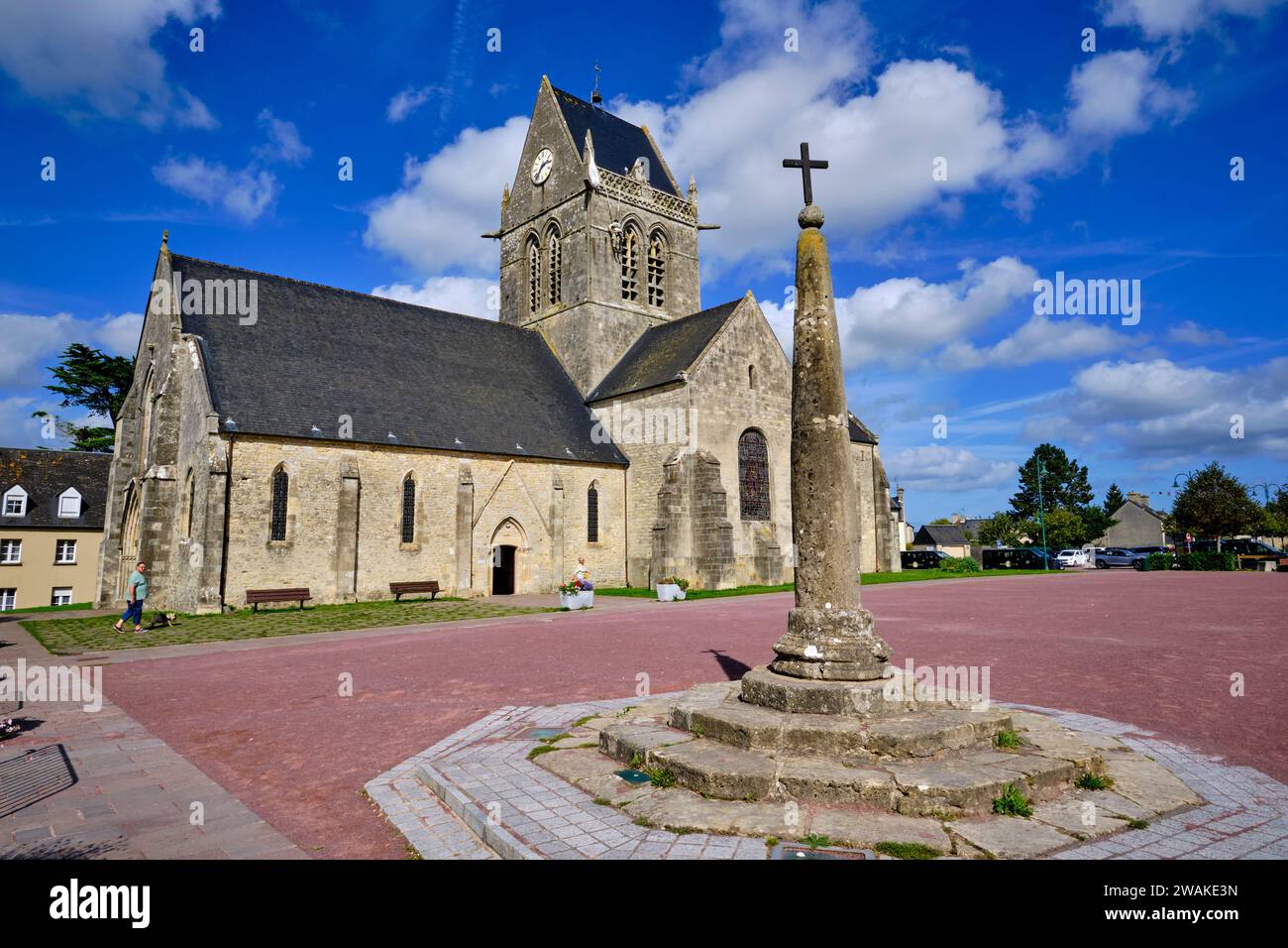 France, Manche, Sainte mèreEglise, mannequin du parachutiste John