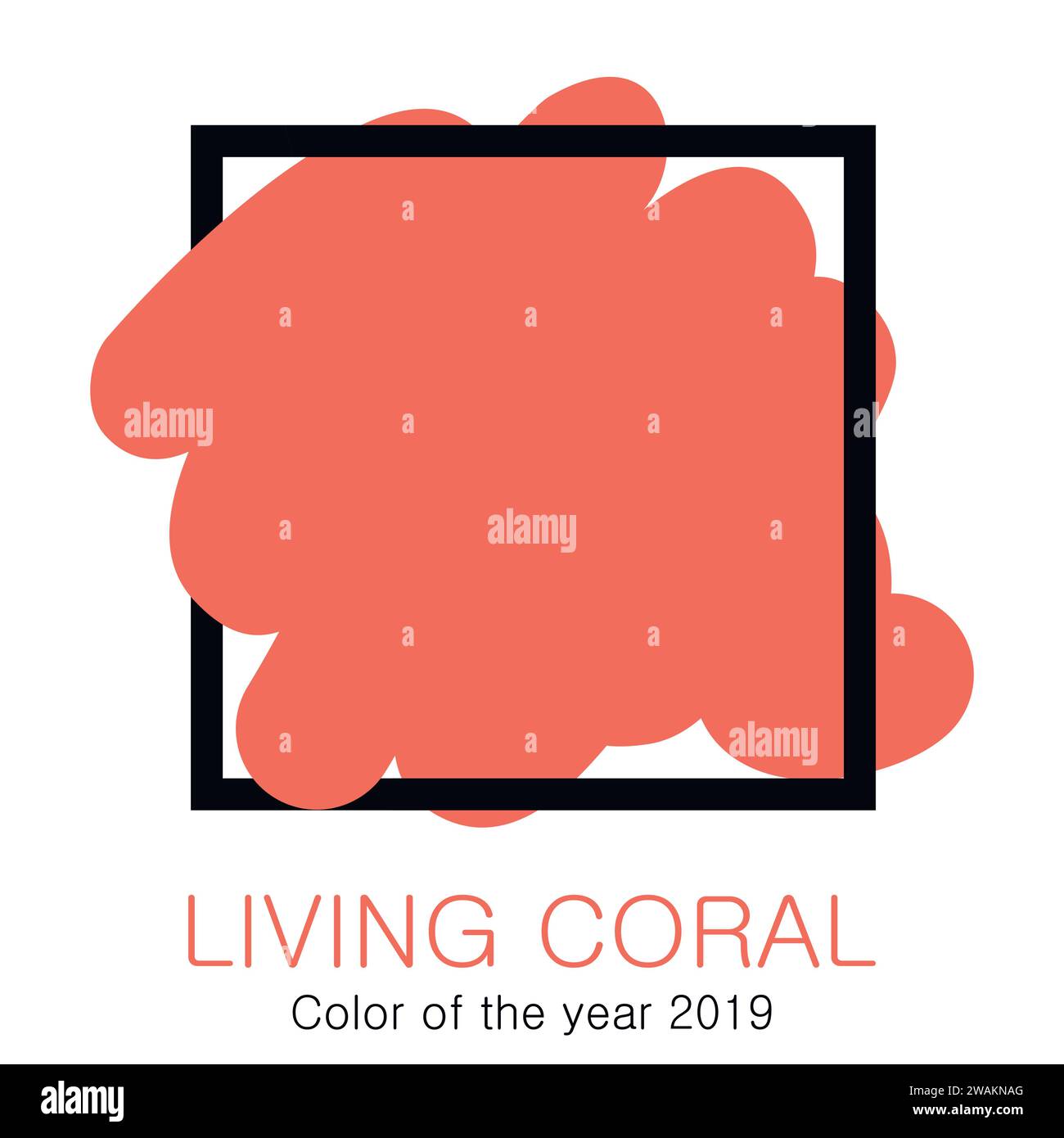 Couleur de l'année 2019 - Corail vivant. Illustration Vecror Illustration de Vecteur
