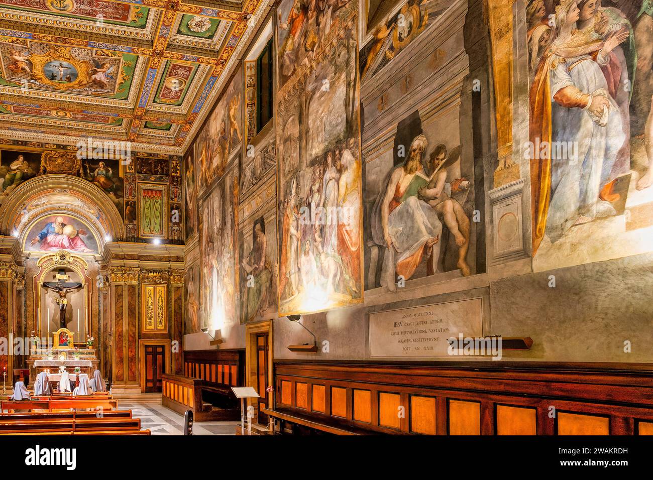 Intérieur de l'Oratoire de Santissimo Crocifisso, Rome, Italie Banque D'Images