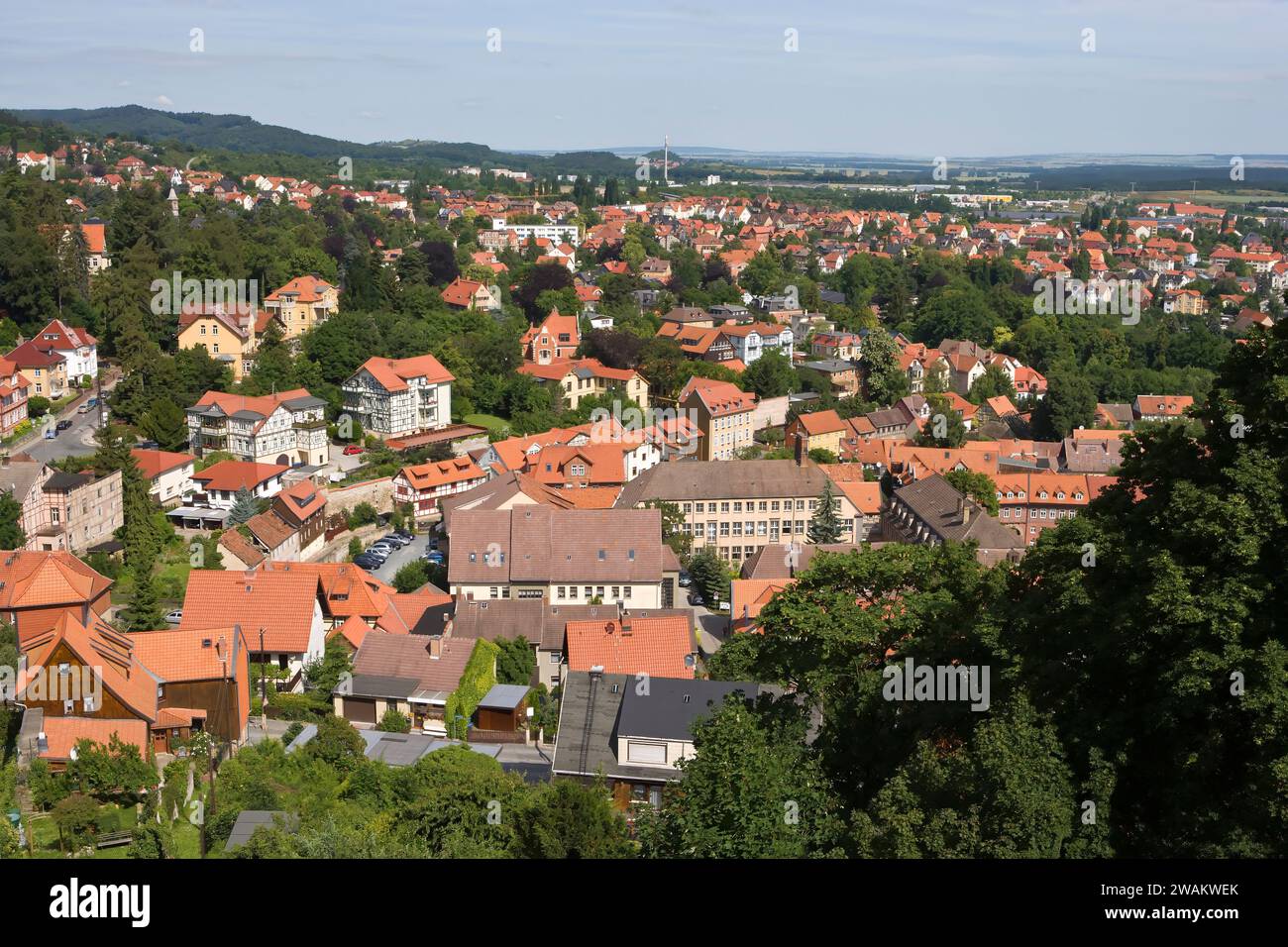 Vue de Blankenburg, Harz, Saxe-Anhalt, Allemagne, Europe Banque D'Images