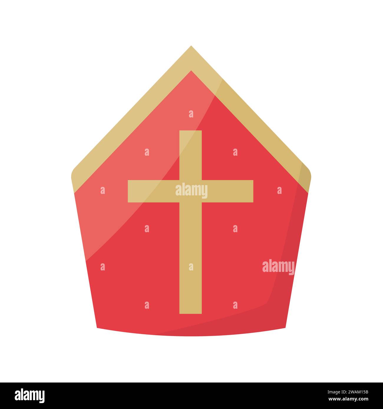 pape, évêque Saint Nicolas chapeau, icône de barrenwort illustration vectorielle Illustration de Vecteur