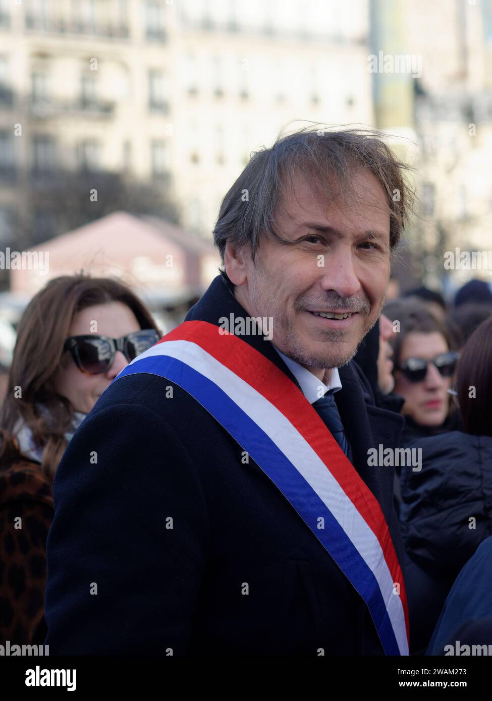 Comme tous les vendredis midi à Paris une centaine de personnes se sont rassemblés pour exiger la libération des otages. M.Sifaoui J.Guedj F.Szpiner Banque D'Images
