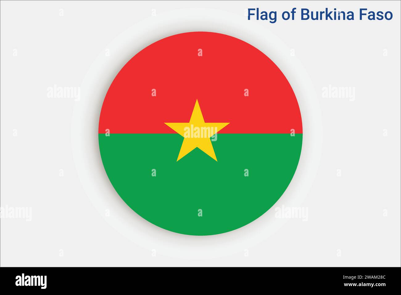 Drapeau haut détaillé du Burkina Faso. Drapeau national du Burkina Faso. Afrique. Illustration 3D. Illustration de Vecteur