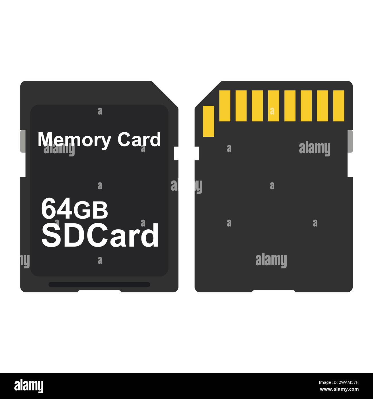 Carte SD des deux côtés isolé sur fond blanc. Illustration vectorielle Illustration de Vecteur