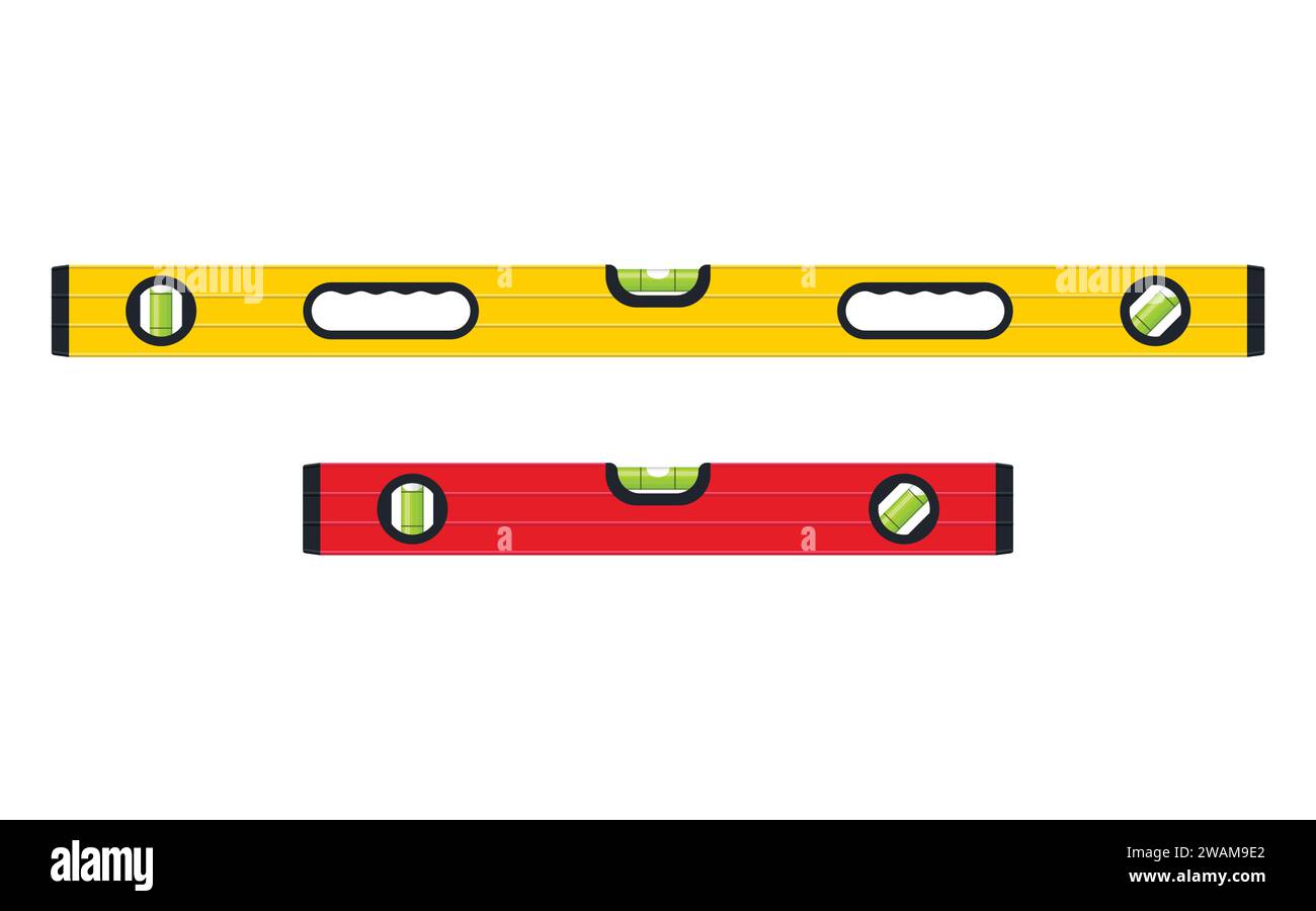 Niveaux à bulle bâtiment isolé sur fond blanc. Outil de niveau à bulle dans un style plat. Règle. Matériel de construction et d'ingénierie. Mesurer. Vector ill Illustration de Vecteur