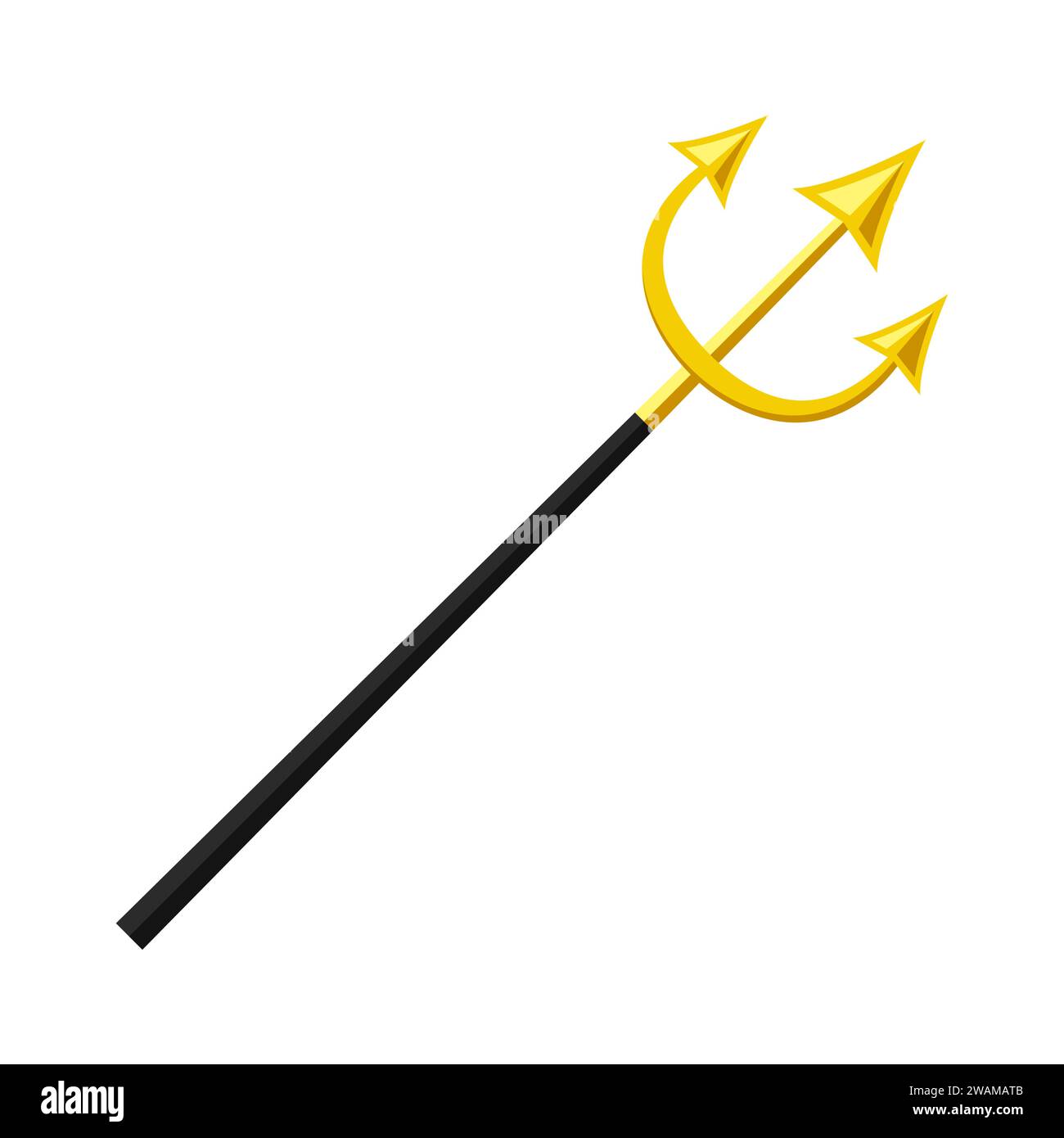 Trident D'Or De Poséidon - Accessoire Costume Mythologique Pour Carnaval, Halloween Et Fêtes à Thème