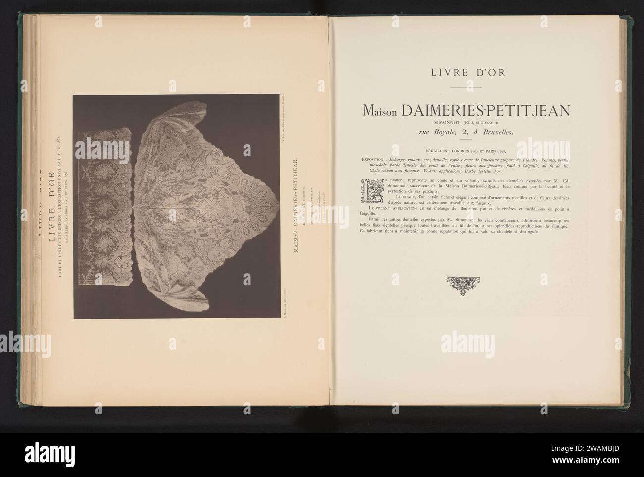 Design de Kant, Joseph Maes, c. 1874 - en 1879 ou avant imprimeur photomécanique : Antwerpublisher : dentelle collotype papier Bruxelles Banque D'Images