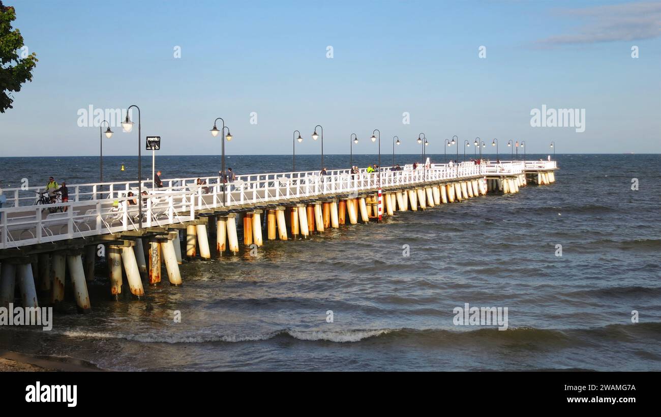 Orłowo Pier, Gdynia, Pologne Banque D'Images