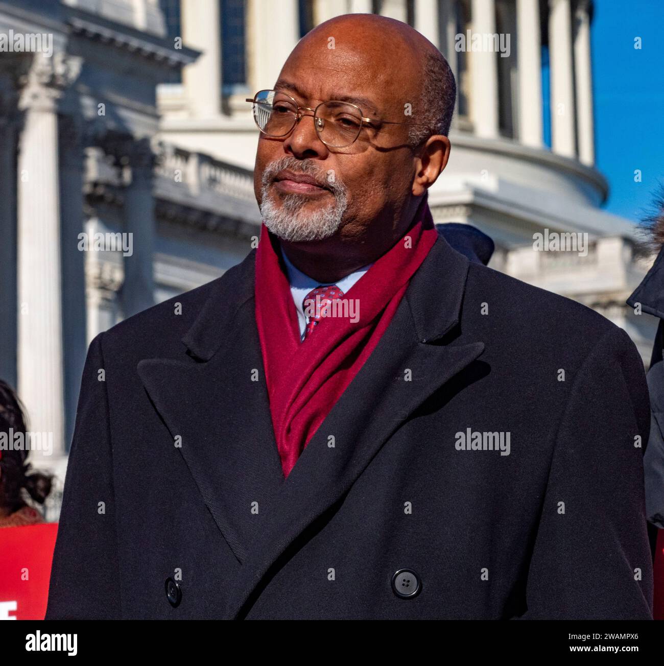 5 janvier 2024, Washington, District de Columbia, États-Unis : le représentant GLENN IVEY (D-MD) écoute les conférenciers de conférence de presse décrire l'impact continu des événements du 6 janvier 2021. (Image de crédit : © Sue Dorfman/ZUMA Press Wire) USAGE ÉDITORIAL SEULEMENT! Non destiné à UN USAGE commercial ! Banque D'Images