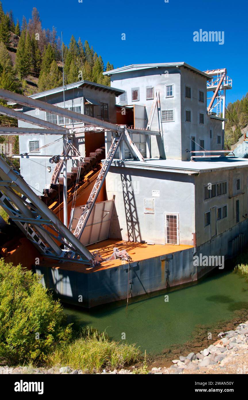 Yankee Fork Dredge, Land of the Yankee Fork Historic Area, Custer Motorway, Salmon-Challis National Forest, Idaho Banque D'Images