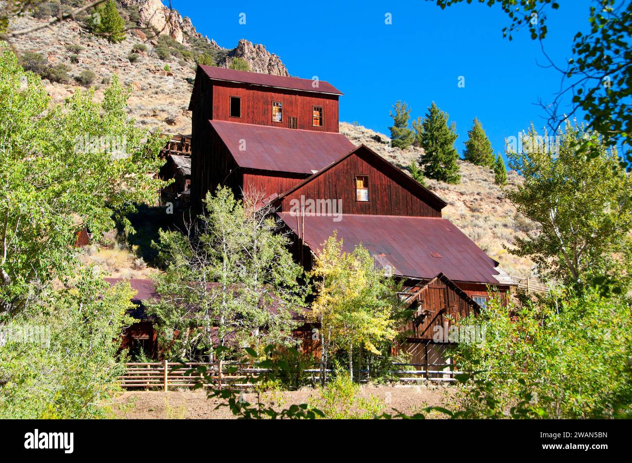 Moulin à Bayhorse Bayhorse, Ville, pays des Yankee Fork State Park, New York Banque D'Images