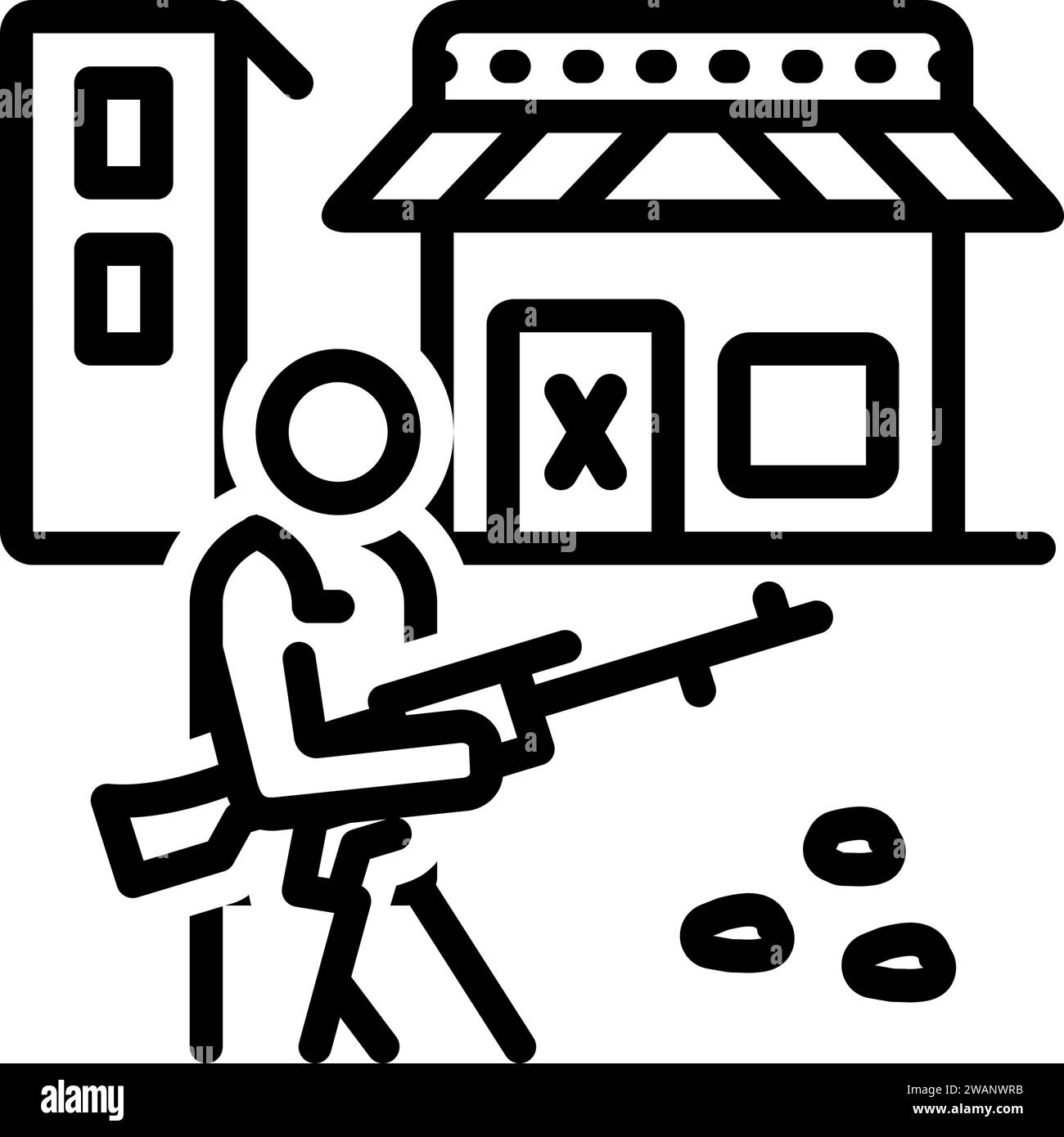 Icône pour couvre-feu, soldat Illustration de Vecteur