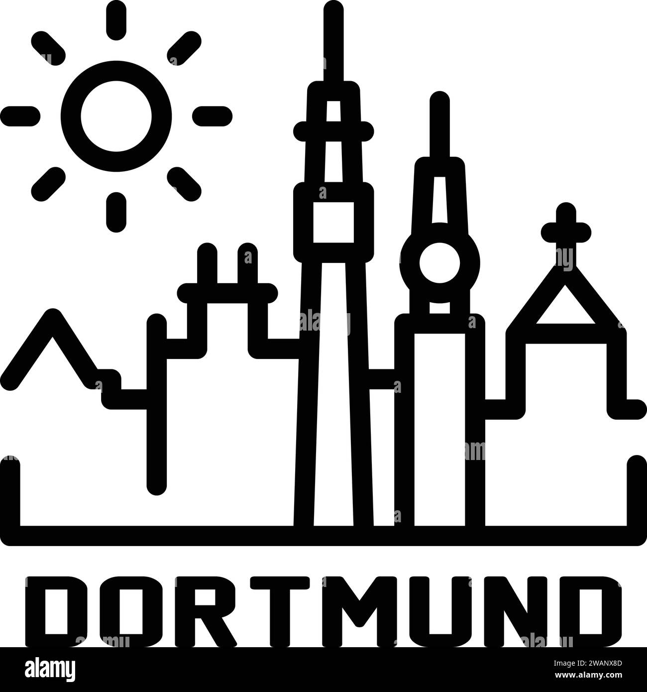 Icône pour dortmund Illustration de Vecteur