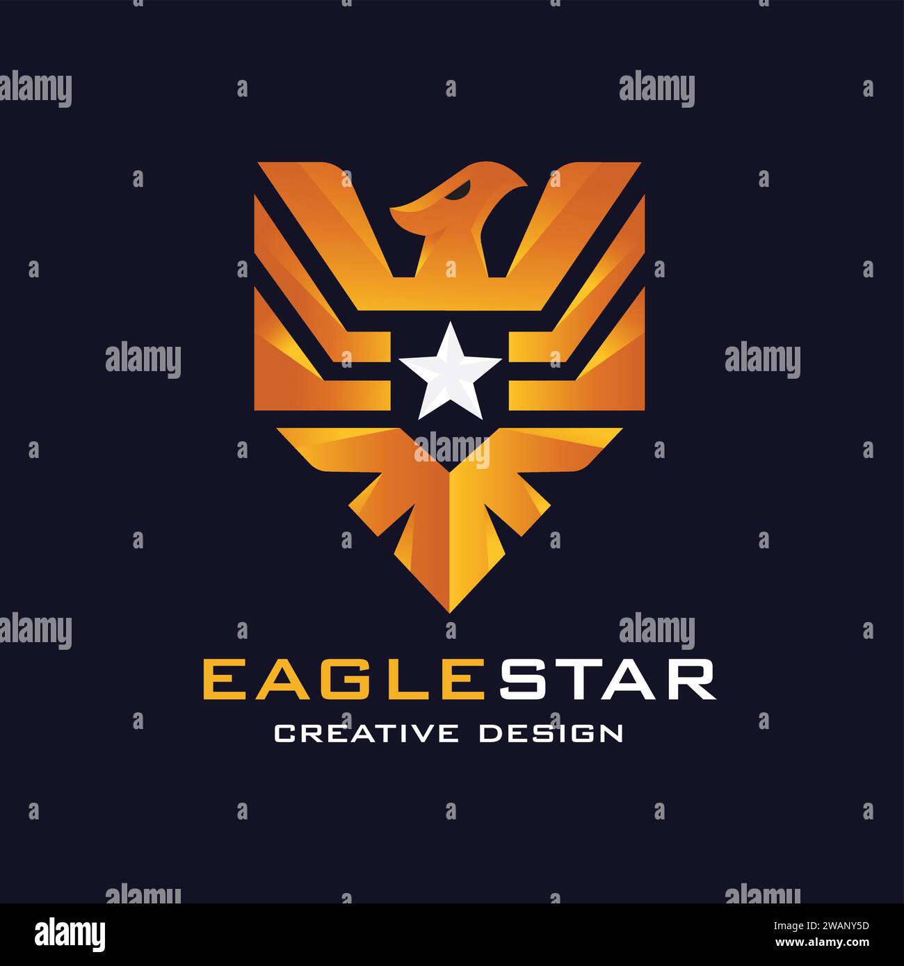 aigle géométrique avec illustration du logo de couleur moderne étoile Illustration de Vecteur