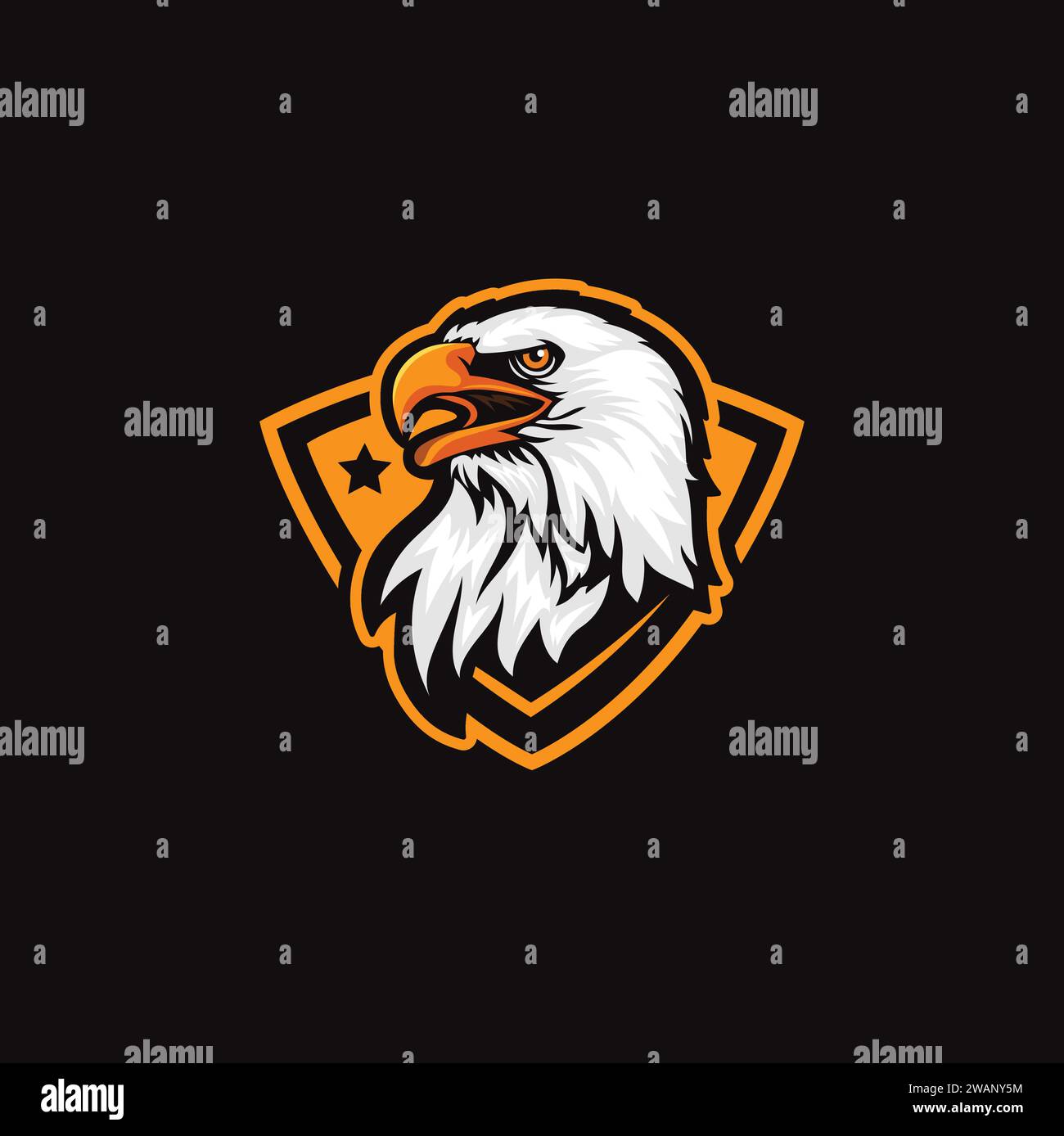 Eagle Shield logo Vector Design Template icône de mascotte Illustration, icône logo de mascotte de club de sport Illustration de Vecteur
