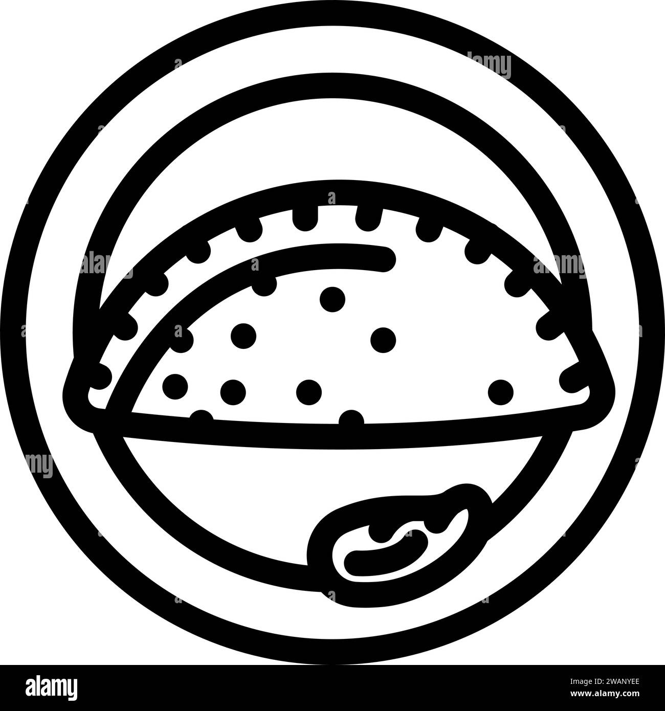 illustration vectorielle d'icône de ligne de cuisine espagnole empanadas Illustration de Vecteur