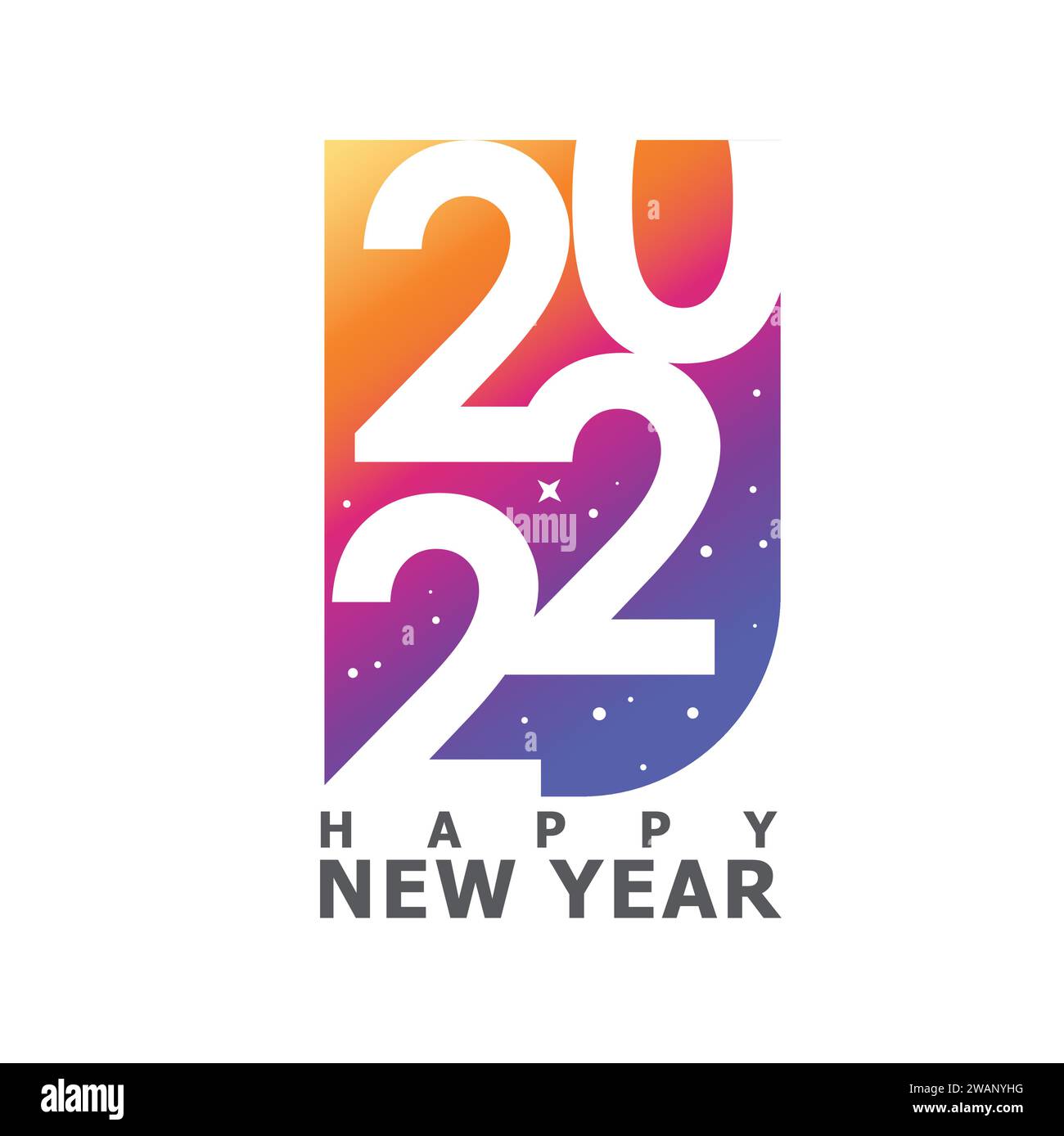 Coloré bonne année design 2022 vecteur, couverture colorée de carte pour 2022. Modèle avec bannière web, affiche, carte, voeux pour les réseaux sociaux et m Illustration de Vecteur