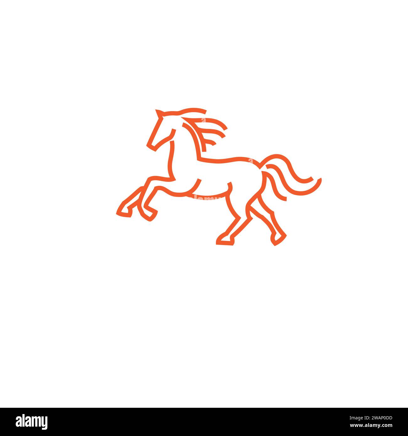 Illustration vectorielle de logo de cheval simple Outline Illustration de Vecteur