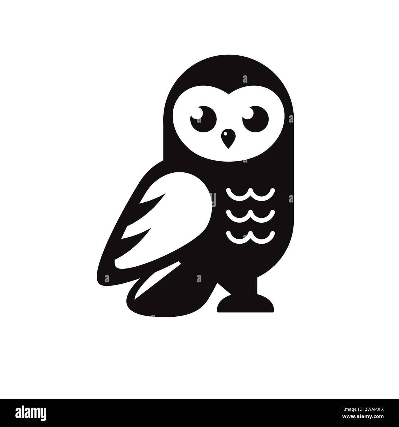 conception de hibou sur l'icône vectorielle de fond blanc Illustration de Vecteur