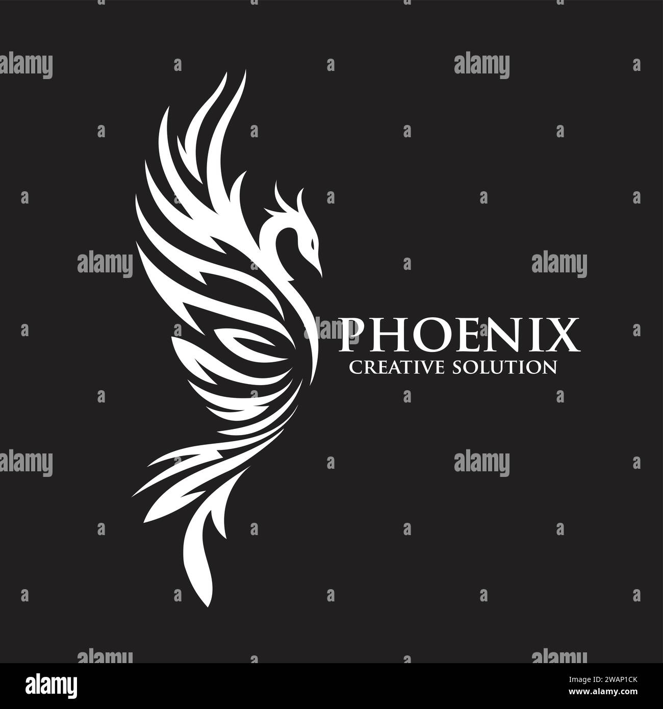 Logo Phoenix d'illustration vectorielle d'oiseau mythologique Illustration de Vecteur