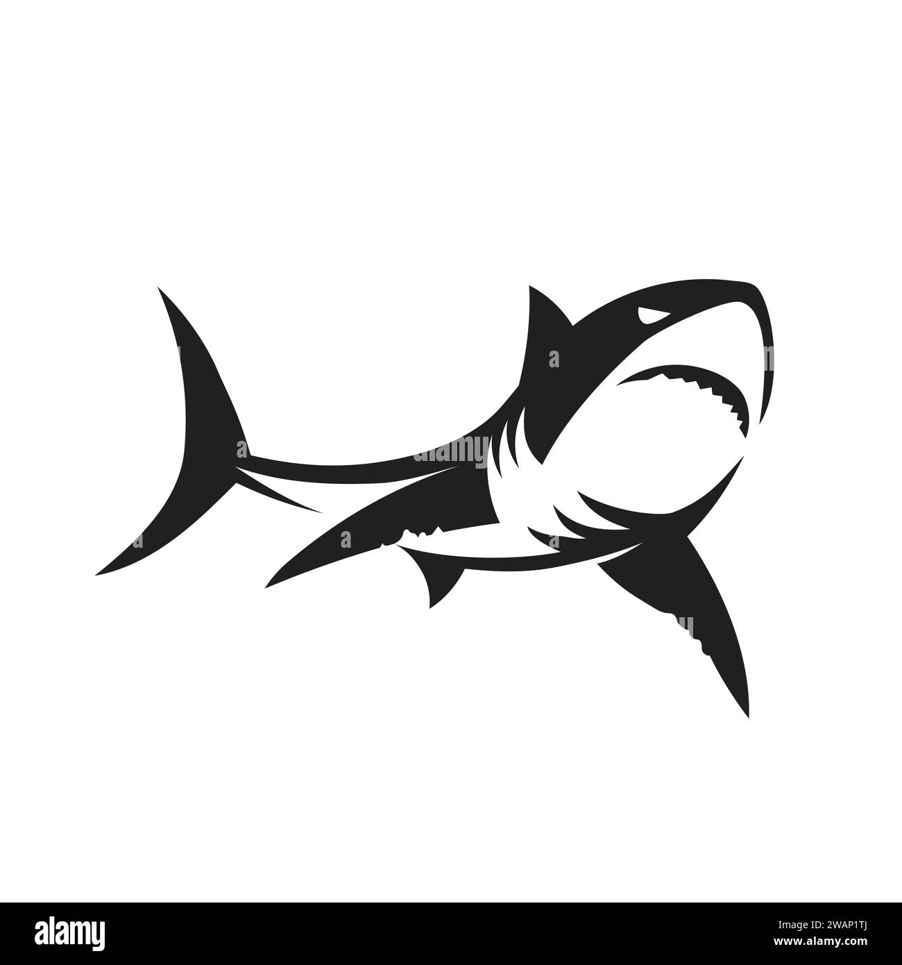 vecteur abstrait simple de logo de requin sur fond blanc Illustration de Vecteur