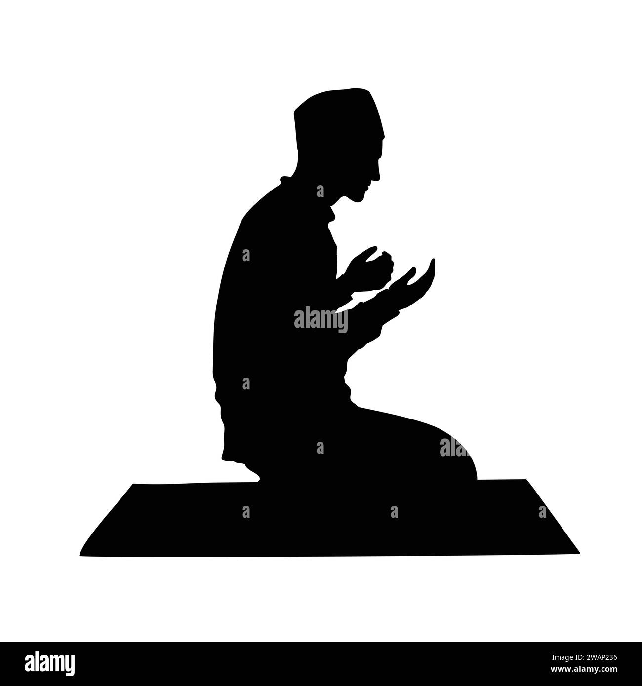 Silhouette de l'homme musulman priant illustration vectorielle Illustration de Vecteur